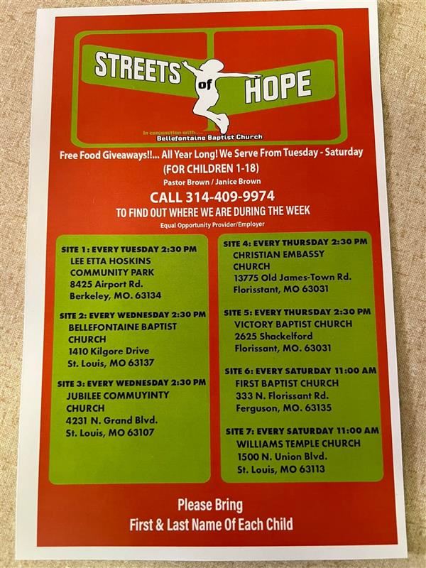 Streets of Hope Food Events Streets of Hope Food Events